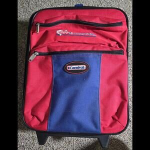 3 Piece Red And Blue Camp Carnival Carnival Luggae Set With Wheels